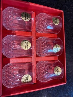 Clear Cut Glass Tumbler Set - 6 Pack